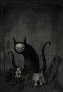 Gif animé gothique chat